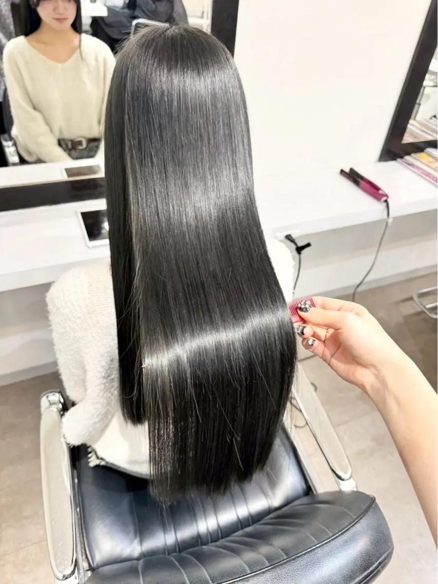 ロング カット 縮毛矯正 トリートメント 名古屋/髪質改善/ アヤカのヘアスタイル
