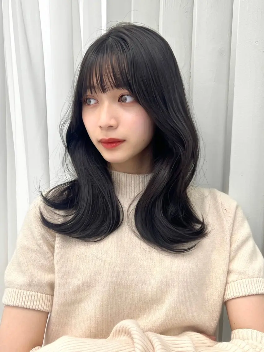 セミロング カット 前髪顔まわりカット 🌈中村海聖のヘアスタイル
