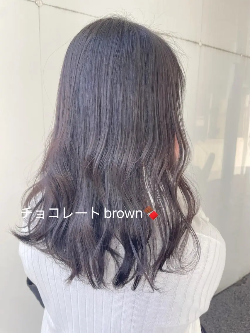 セミロング カラー ブラウンカラー チョコレートブラウン LiTA 浜線店 かなえみゆうのヘアスタイル