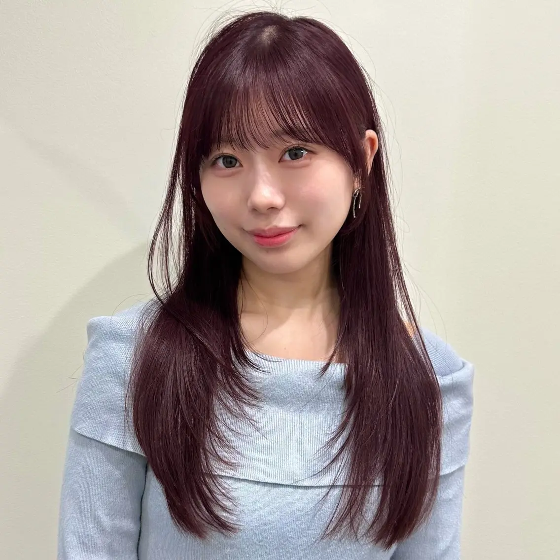 セミロング カット ヘアカラー トリートメント 🌹ハッシュカット、 レイヤー韓国ヘア🌹のヘアスタイル