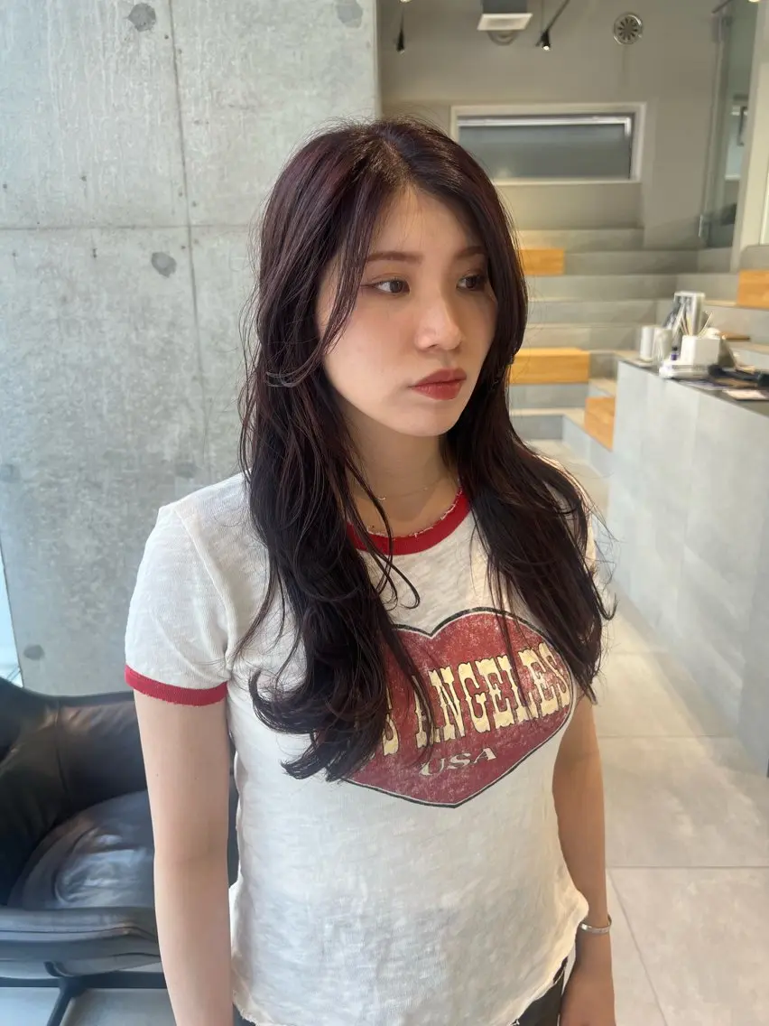 ロング カラー レイヤーカット カット ヘアカラー トリートメント 吉沢遣人/レイヤー 艶カラー/抜け感のヘアスタイル