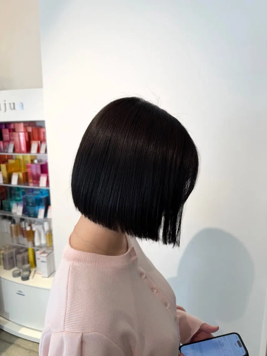 ショート 切りっぱなしボブ ボブ 髪質改善 カット ヘアカラー 髪質改善/韓国風 🦕ＡＫＡＲＩ🩵のヘアスタイル