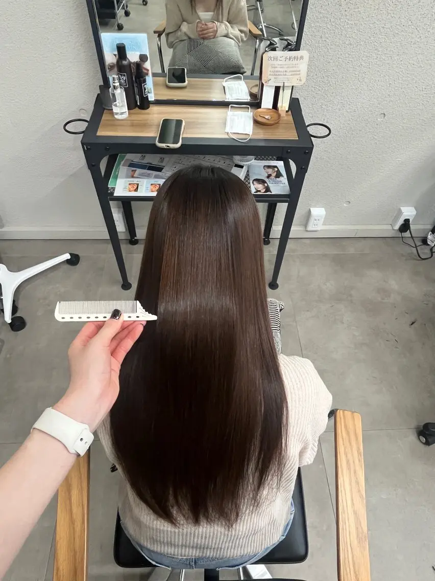 ロング 縮毛矯正 田川 聖菜のヘアスタイル