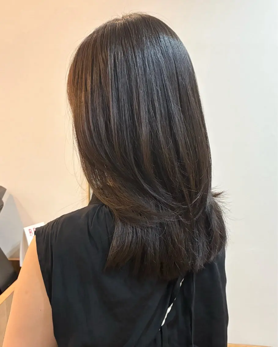 セミロング 髪質改善 カット 縮毛矯正 柴田真衣 /ナチュラル/半個室のヘアスタイル
