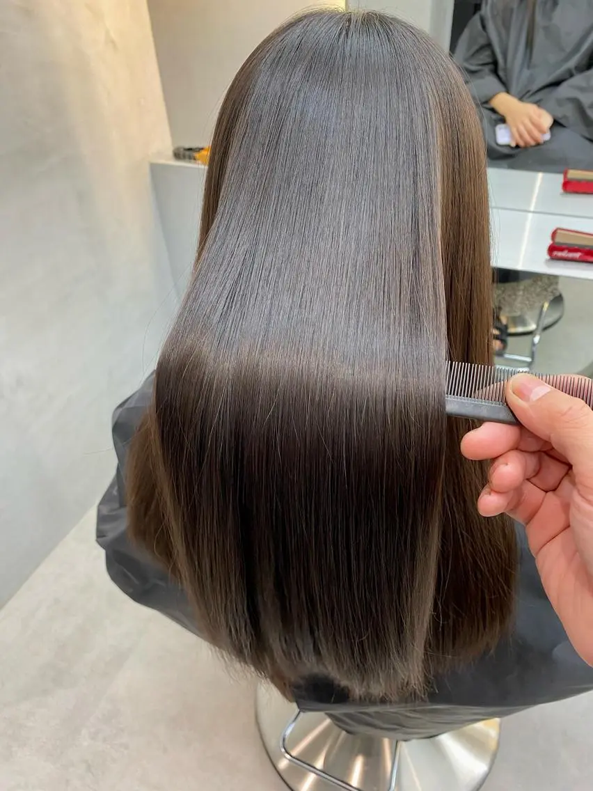 【✨最高のうる艶髪へ✨】似合わせカット＋髪質改善縮毛矯正＋カラー＋🌈高浸透スチームトリートメント🌈の写真
