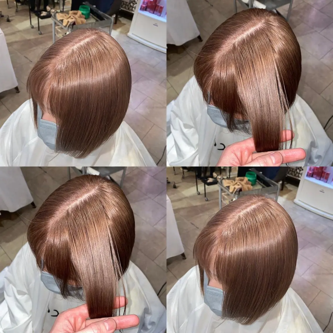 ショート カラー ヘアアレンジ ベージュカラー ミルクティーベージュ ショートヘア ヘアカラー トリートメント 梅田中崎町髪質改善 /オキヒロト/エコルのヘアスタイル