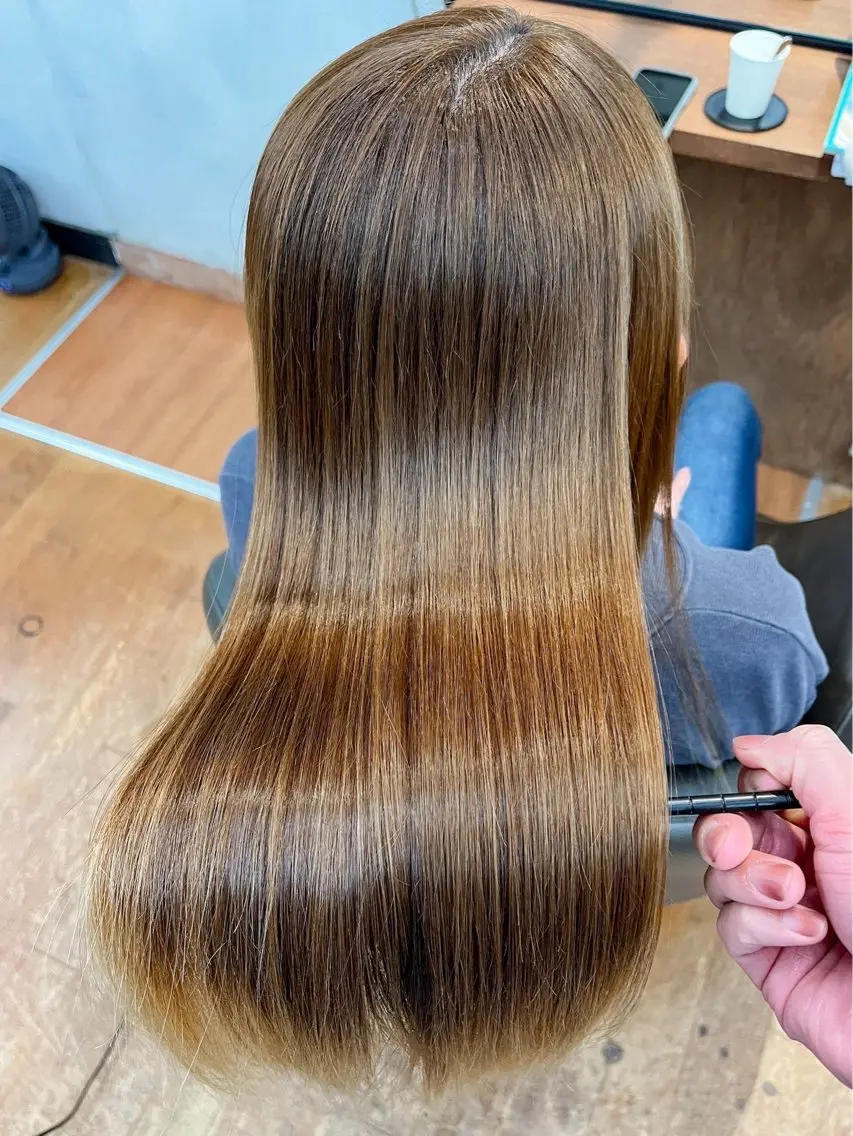 ロング 髪質改善 縮毛矯正 トリートメント 北野 凌悟のヘアスタイル