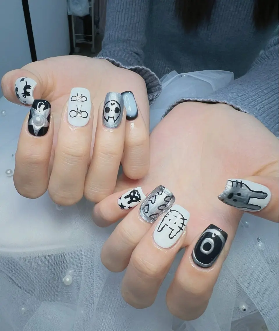 ネイル オーロラネイル 長さ出し フットネイル 韓国ネイル ラメ(グリッター) 👍thumbs up nail👍のネイルデザイン