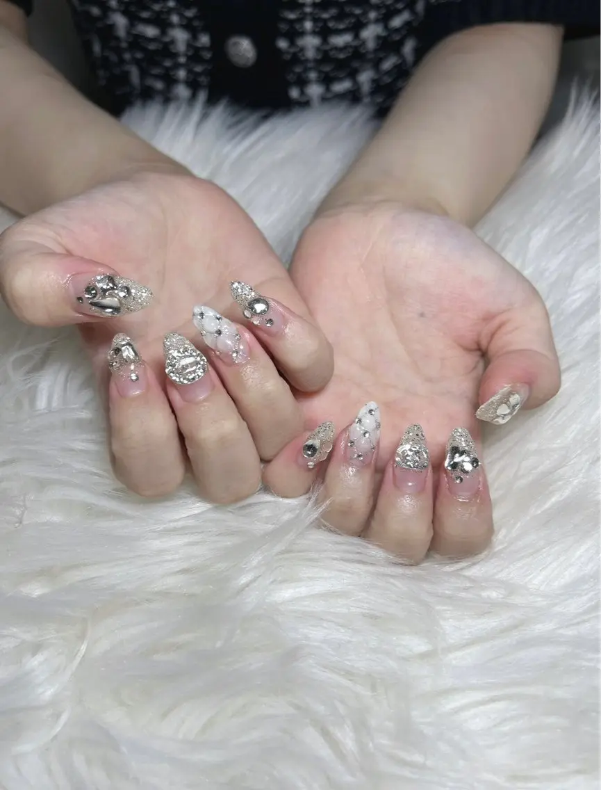 ネイル グラデーション ラメ(グリッター) ラメグラデーション ハンドネイル moka nailのネイルデザイン