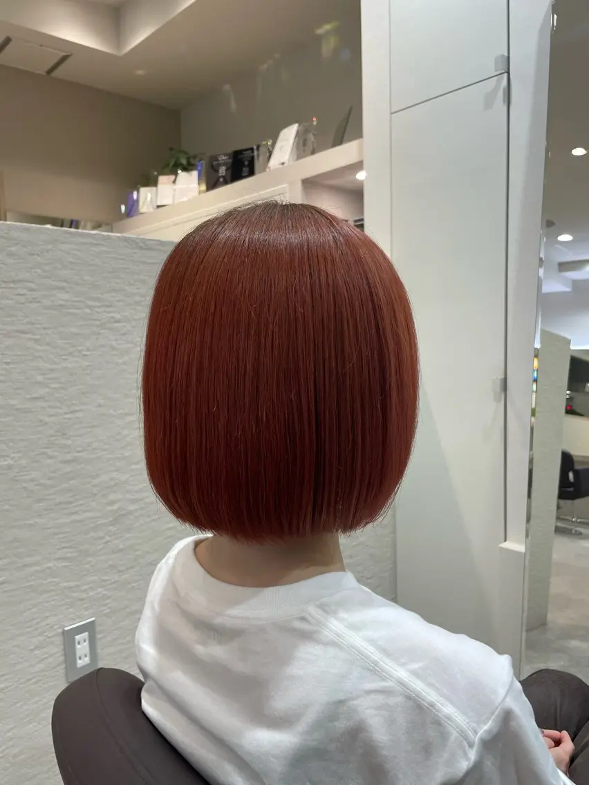 カラー ブリーチ ブリーチなしカラー レッドカラー ヘアカラー トリートメント 小沼 一途のヘアスタイル