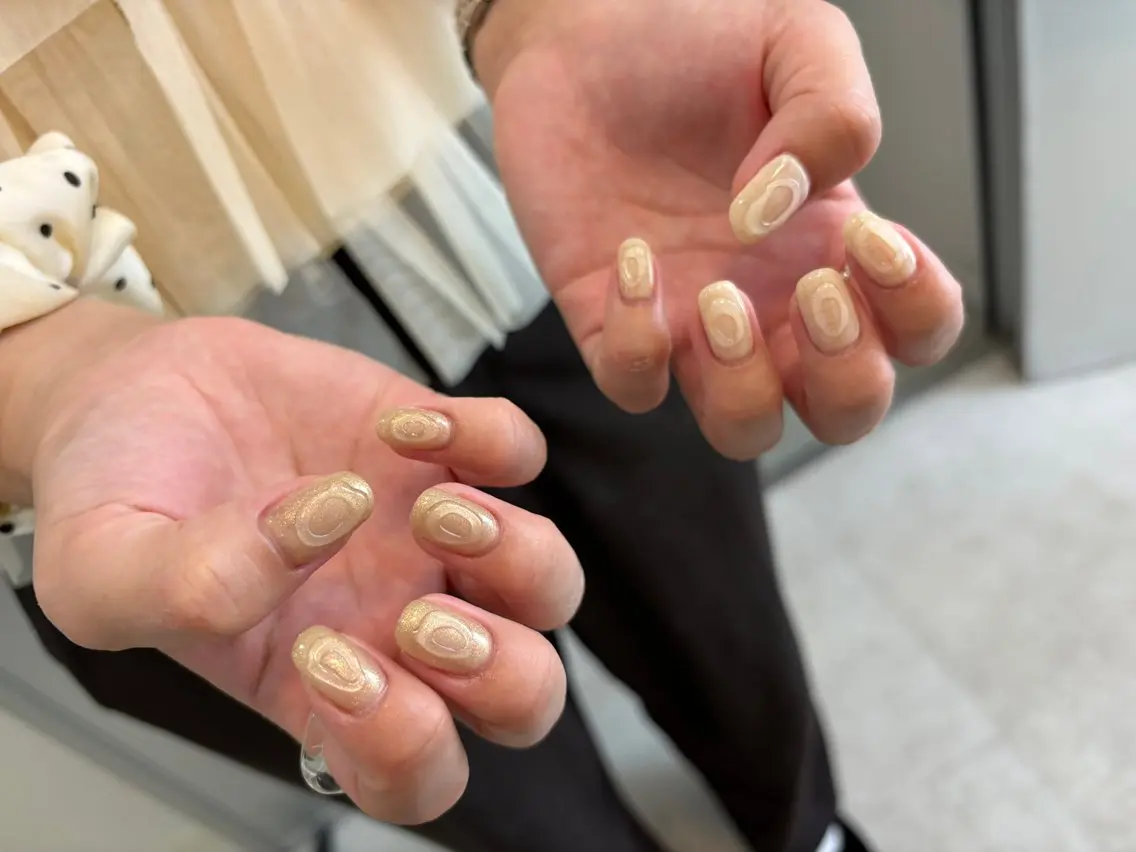 ネイル ハンドネイル Mai :矢場町 ニュアンス🌿アートのネイルデザイン