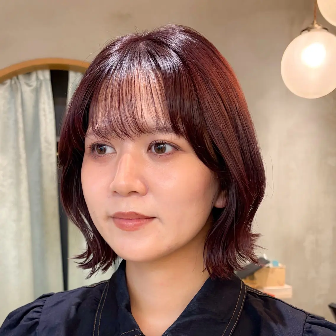 ミディアム くびれヘア カット ヘアカラー トリートメント ♥️ボブ縮毛矯正/暖 色/minami♥️のヘアスタイル