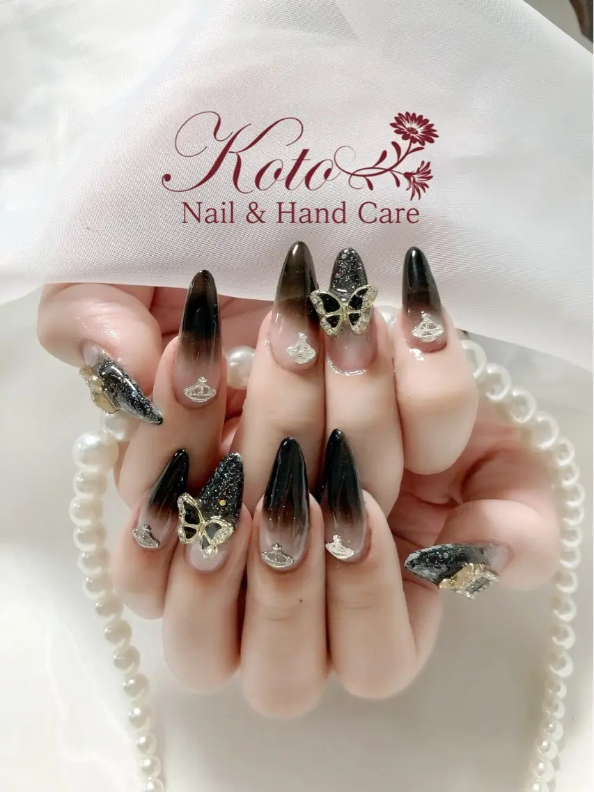 ネイル 長さ出し ジェルネイル 持ち込み ニュアンスネイル 赤色 ハンドネイル Nail Salon KOTOのネイルデザイン