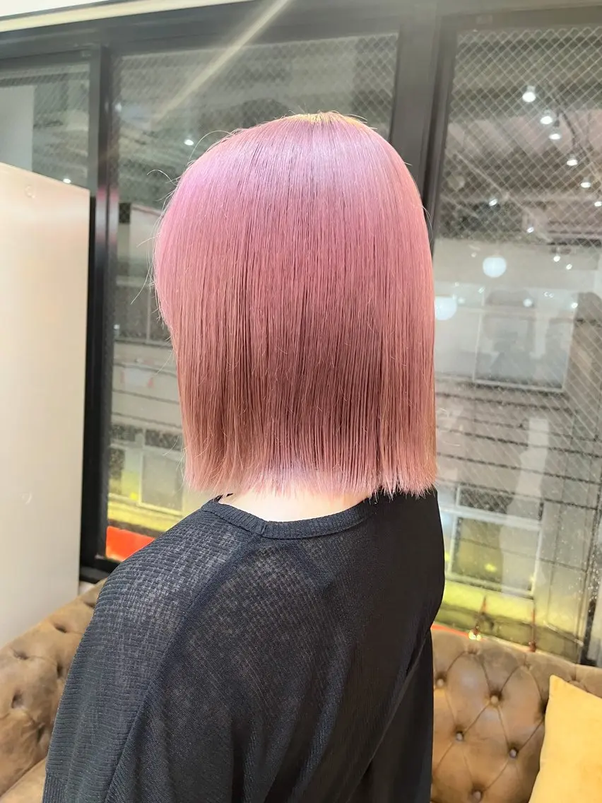 ミディアム カラー エクステ ハイトーンを育てる ブリーチカラー/牧原のヘアスタイル