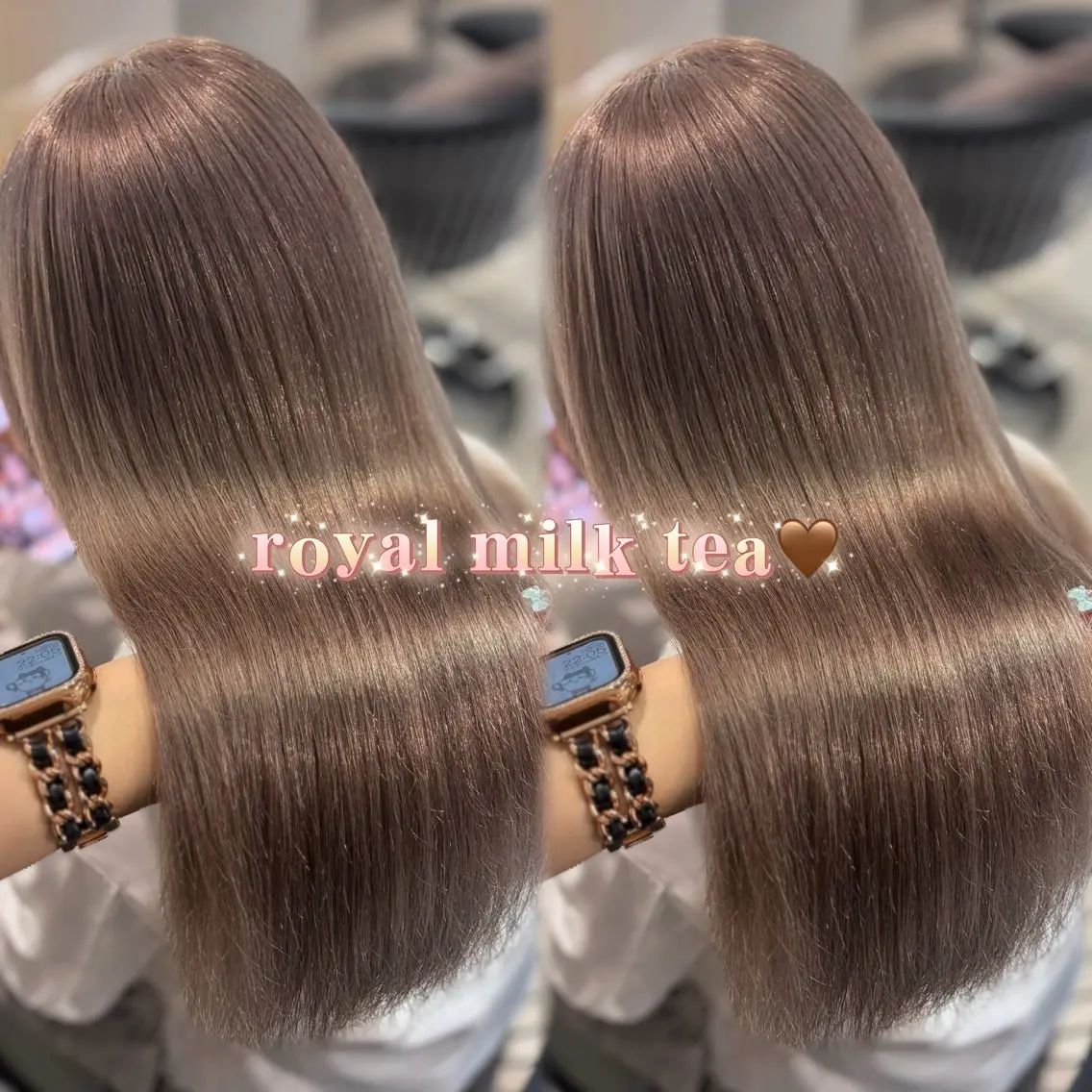 ロング カラー ベージュカラー ブリーチ 透明感カラー ハイトーンカラー ヘアカラー トリートメント レイヤー/ハイトーン 🤍reina🤍のヘアスタイル
