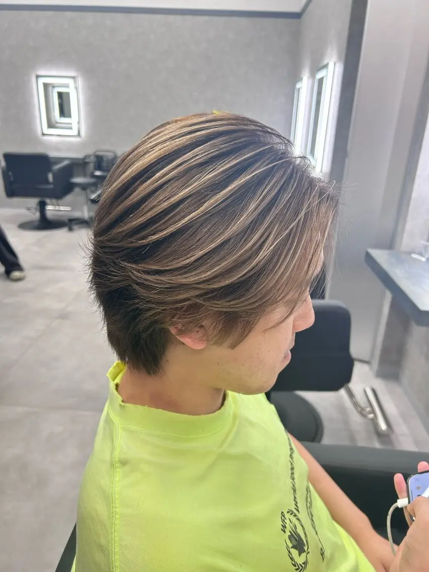 ショート カラー パーマ メンズ メンズバレイヤージュ バレイヤージュ レイヤーカット カット ヘアカラー メンズ縮毛矯正/ パーマ👑YUTAのヘアスタイル