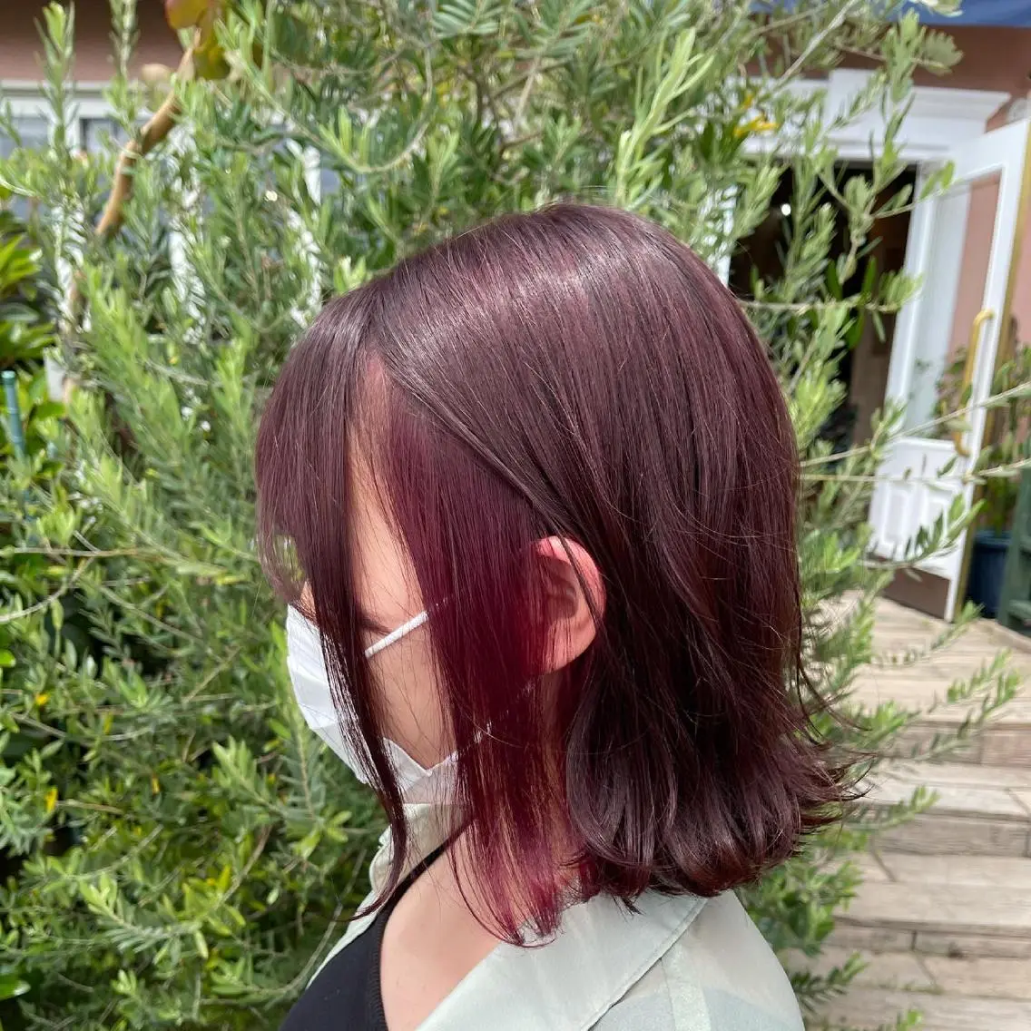 ショート カラー イヤリングカラー ピンクカラー バイオレットカラー 猪ノ原 弘子のヘアスタイル