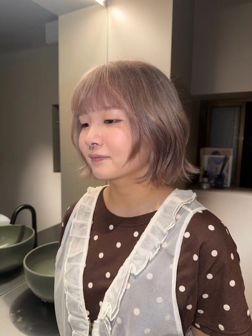 ショート カラー ピンクカラー ヘアカラー hopi/似合わせ/ ハイトーン/透明感のヘアスタイル