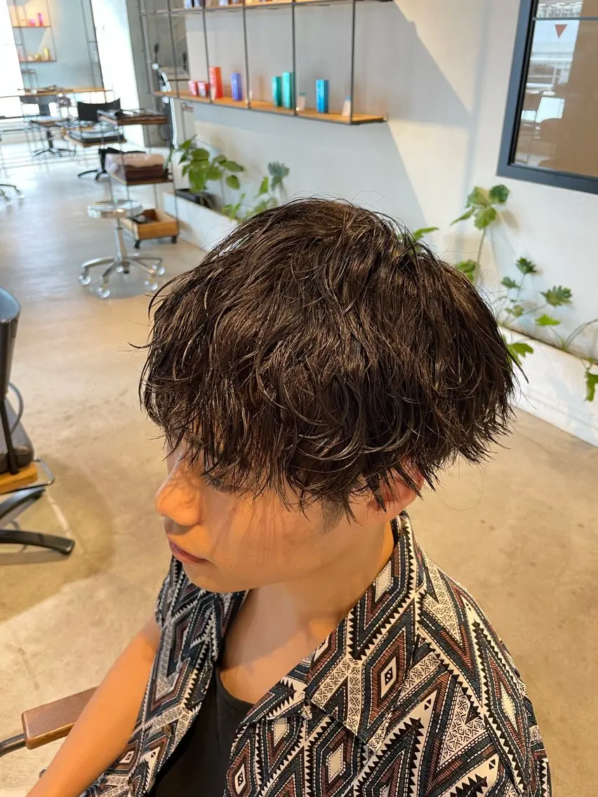 メンズ カット パーマ トリートメント ベージュカラー/新潟 カラー特化/落合優吾のヘアスタイル