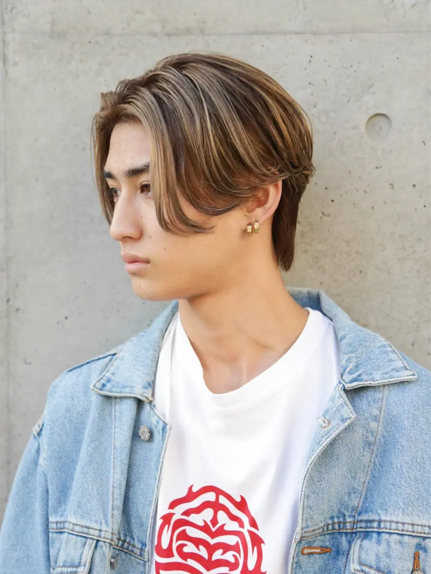 ミディアム カラー メンズ メンズパーマ メンズ特化ryoのヘアスタイル