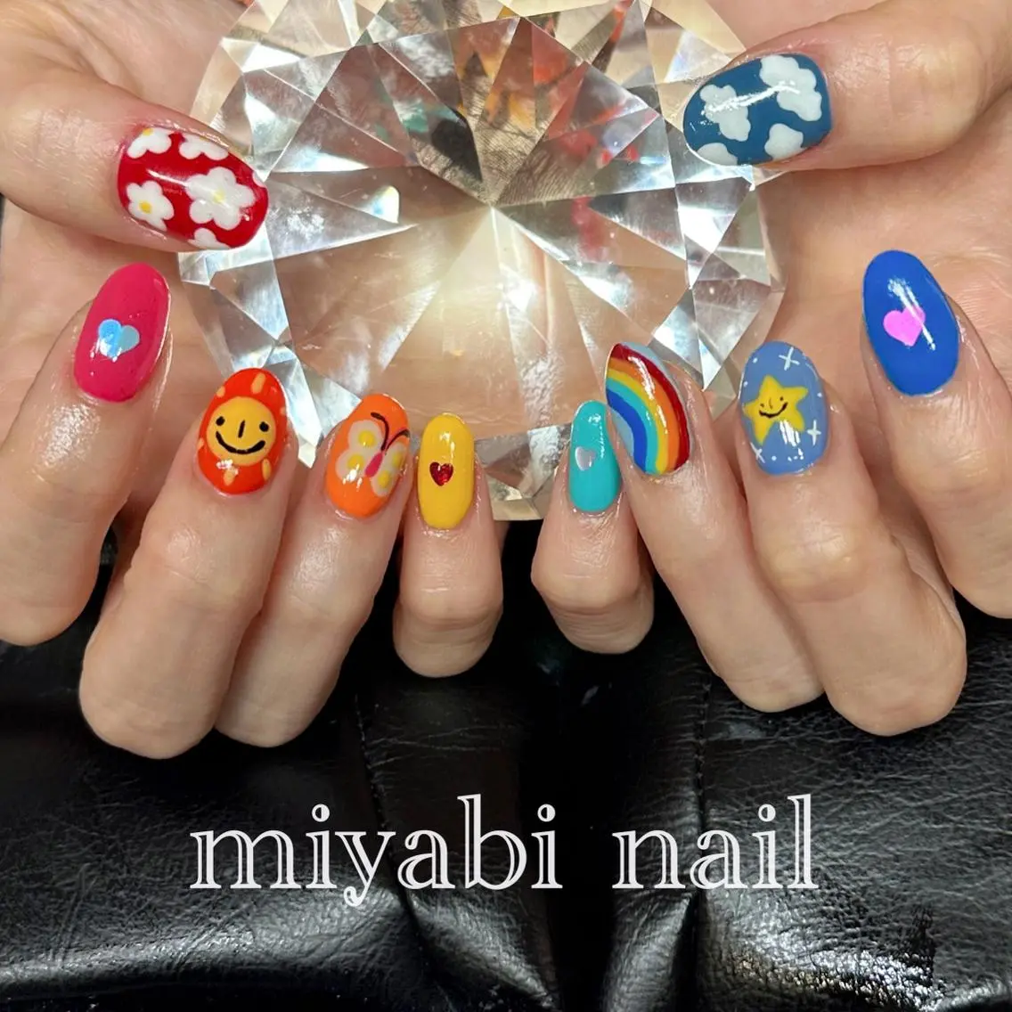 ネイル フラワーネイル ジェルネイル 持ち込み 春ネイル ハンドネイル miyabi nail 桂川駅近くのネイルデザイン