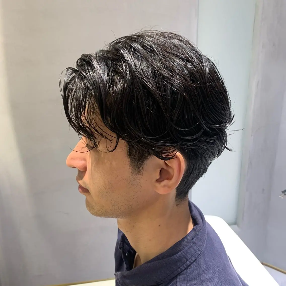 パーマ メンズ センターパート メンズパーマ “ととのう”ヘッドス パ🌿本多麻亜優のヘアスタイル