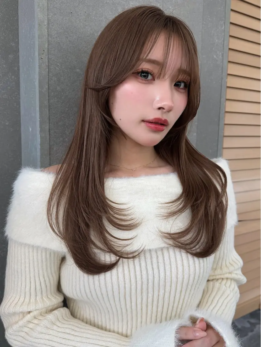 セミロング 顔まわりレイヤー レイヤーカット 縮毛矯正 カット ヘアカラー トリートメント 失敗しないレイヤー/ 顔まわり☀️しゅうとのヘアスタイル