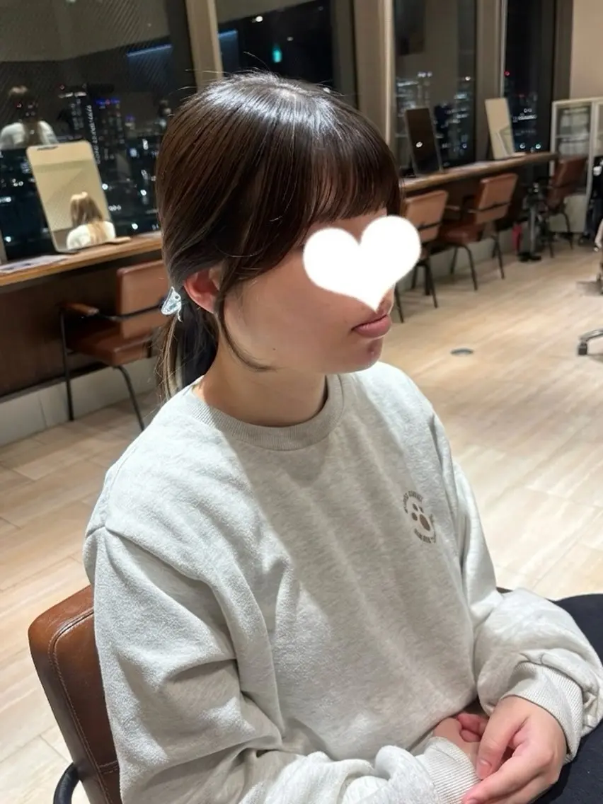 セミロング 顔周りカット おくれ毛 カット トリートメント 穂積 未優のヘアスタイル
