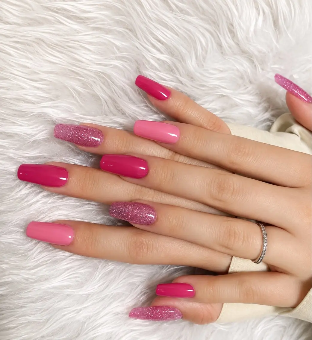 ネイル 長さ出し ピンク ネイルチップ ハンドネイル Lino nailのネイルデザイン