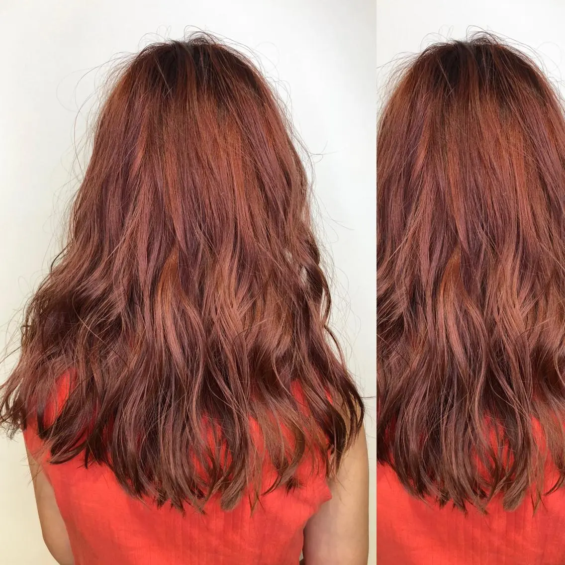 セミロング カラー オレンジ メンズヘア特化 崎田 成人のヘアスタイル