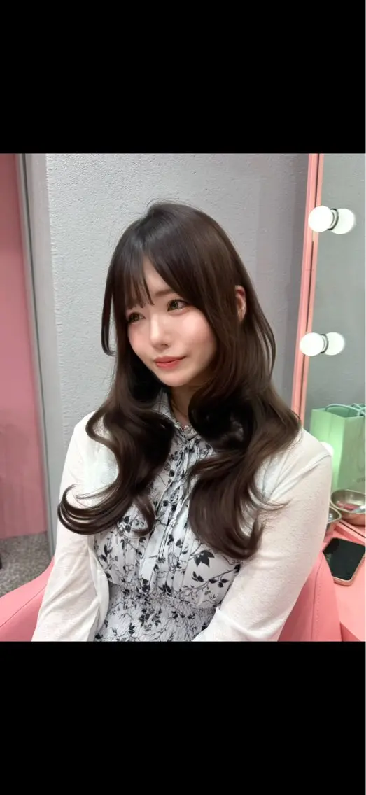 セミロング カラー ベージュカラー ブリーチ ブラウンカラー チョコレートブラウン 透明感カラー カット ヘアカラー トリートメント 渋谷/韓国ヘア/ 顔まわり♡Ayakaのヘアスタイル