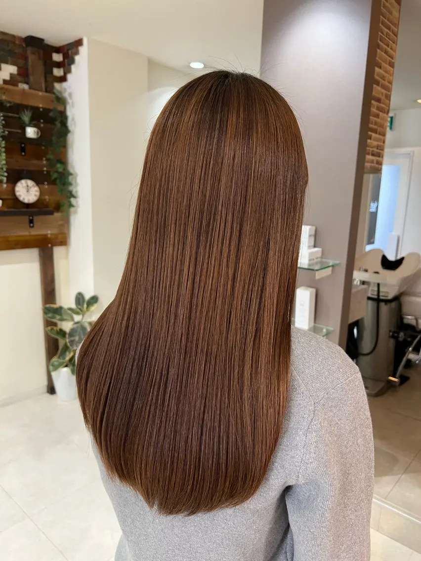 セミロング 髪質改善 トリートメント 酸熱トリートメント 髪質改善メニュー 長井 美佐子のヘアスタイル