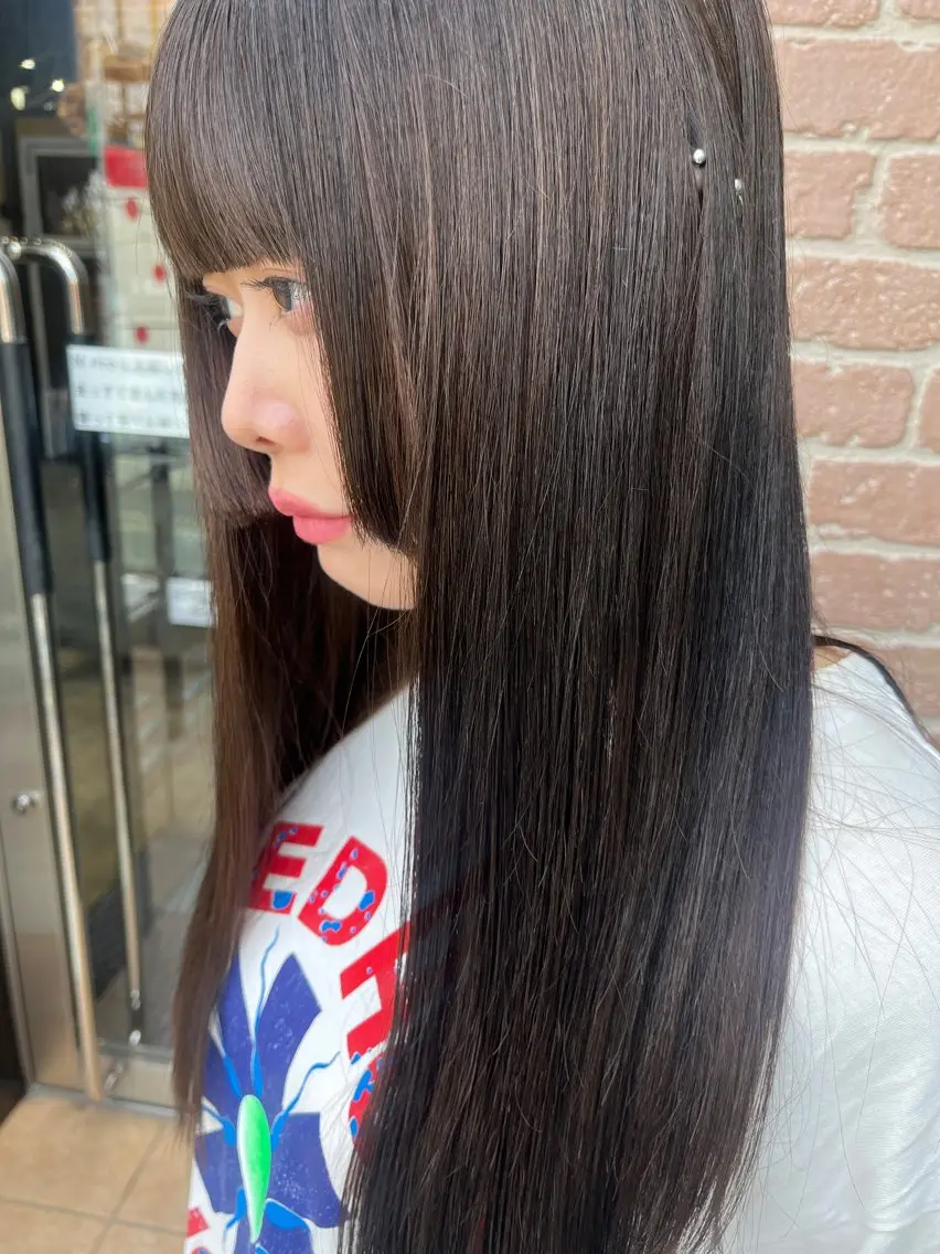 ロング カラー パーマ メンズ ヘッドスパ 久木原 ゆりのヘアスタイル