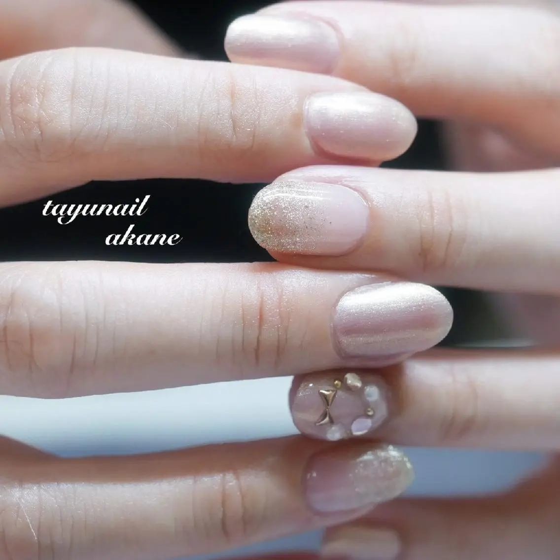 ネイル アートネイル ブルー ジェルネイル パラジェル ネイルサロン 【たゆnail】のネイルデザイン
