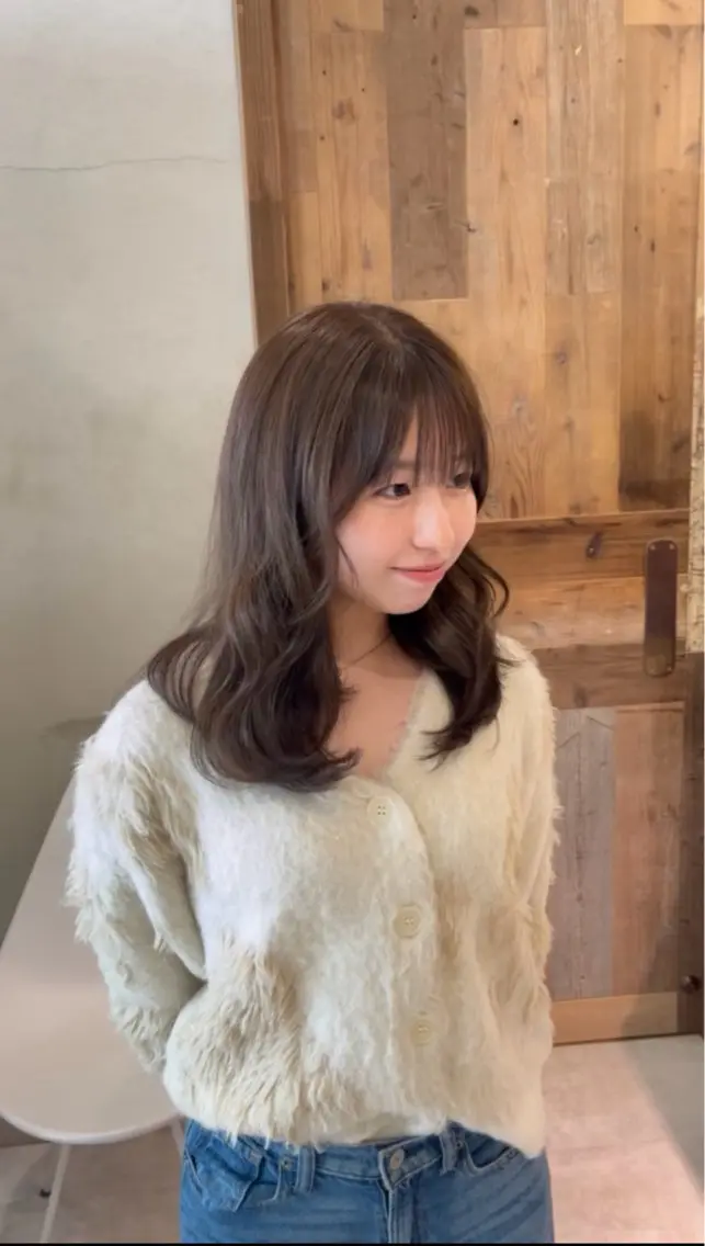 セミロング カラー カット ヘアカラー レイヤーカット ✂︎玲旺のヘアスタイル