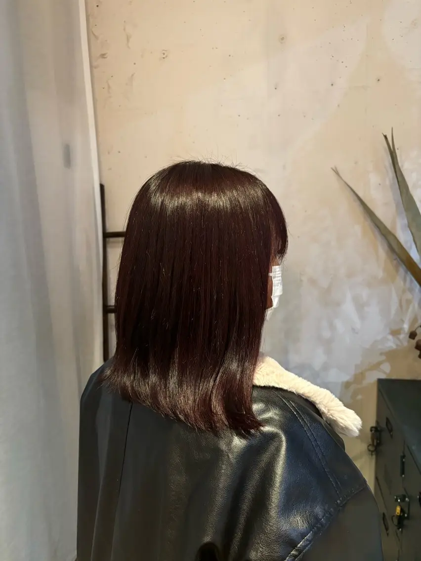 ミディアム カラー カット ヘアカラー トリートメント 🍒サクラ🍒 /透明感カラー/艶髪のヘアスタイル