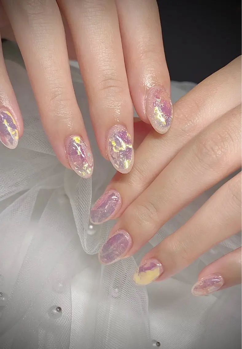ネイル I-nailロング /ワンホン/キラキラのネイルデザイン