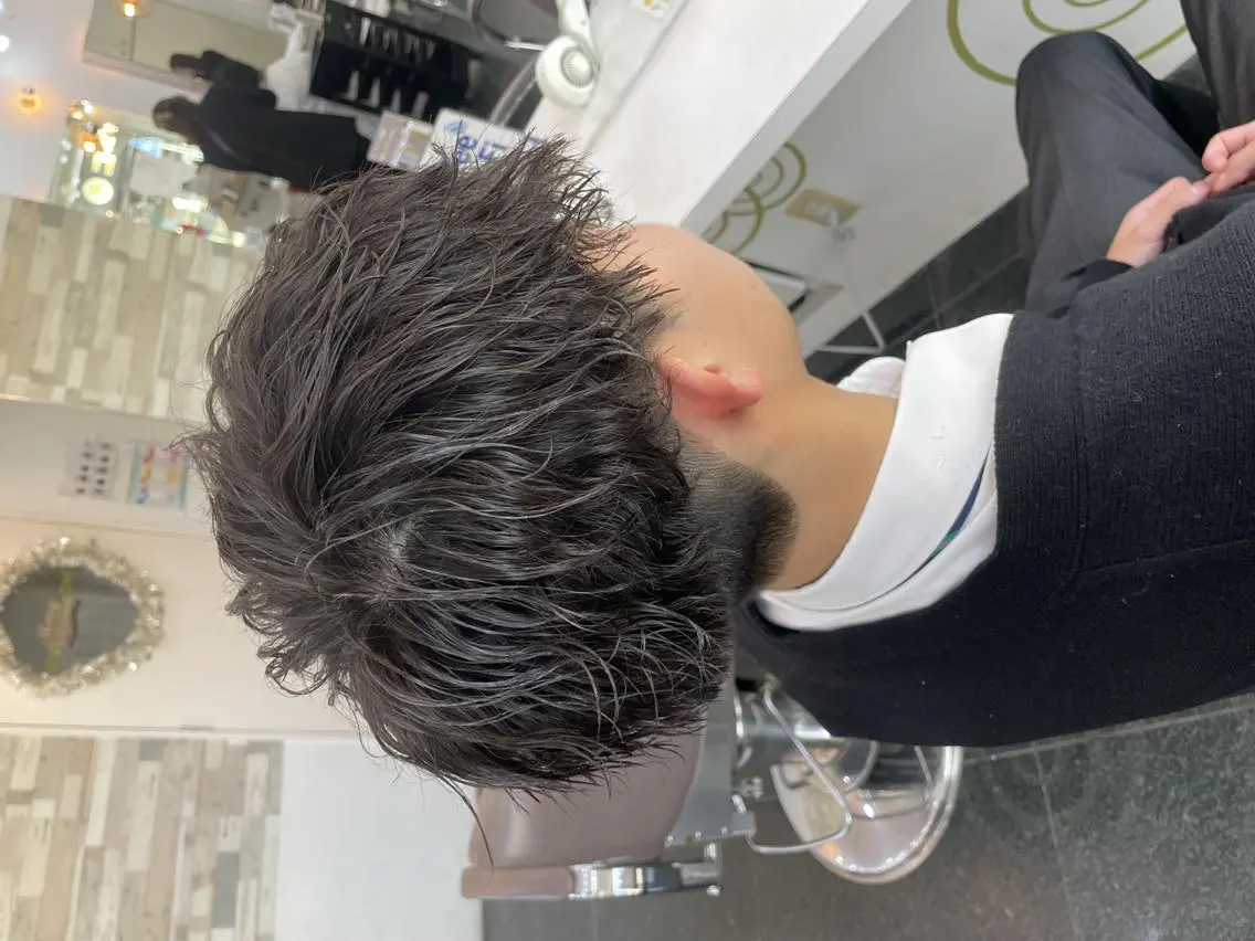 パーマ ショート メンズ カット パーマ 💇🏻‍♂️パーマ ニキ✨本田龍斗のヘアスタイル