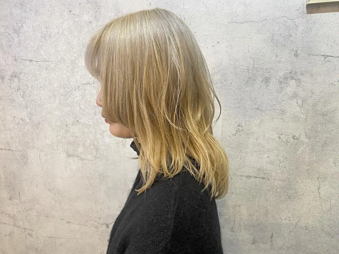 ミディアム カット ヘアカラー トリートメント vato バトのヘアスタイル