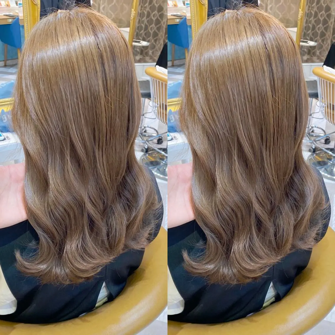 ミディアム カット ヘアカラー トリートメント レイヤーカット /透明感カラー西田のヘアスタイル