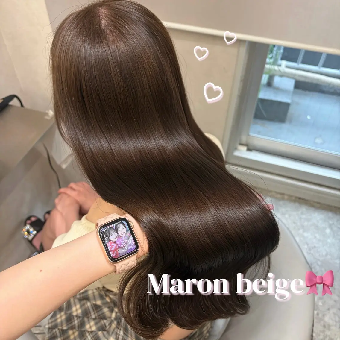 ロング カラー シールエクステ ベージュカラー ブリーチ ブラウンカラー 透明感カラー ヘアカラー トリートメント Rio🎀ブリーチ なし透明感♡顔周り♡のヘアスタイル