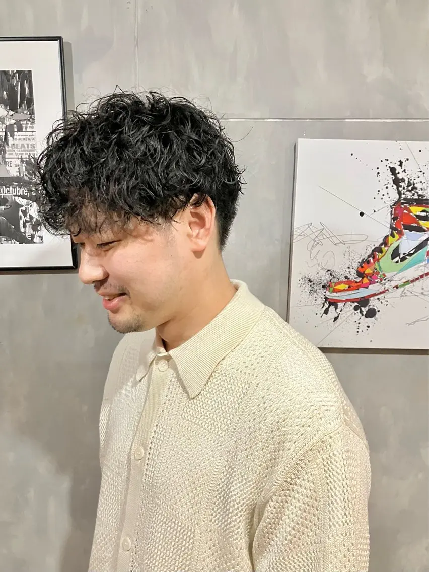 ショート パーマ メンズ マッシュ メンズパーマ 刈り上げ カット パーマ 🟦西荻窪メンズ特化 美容師🟦Yu-Jiのヘアスタイル
