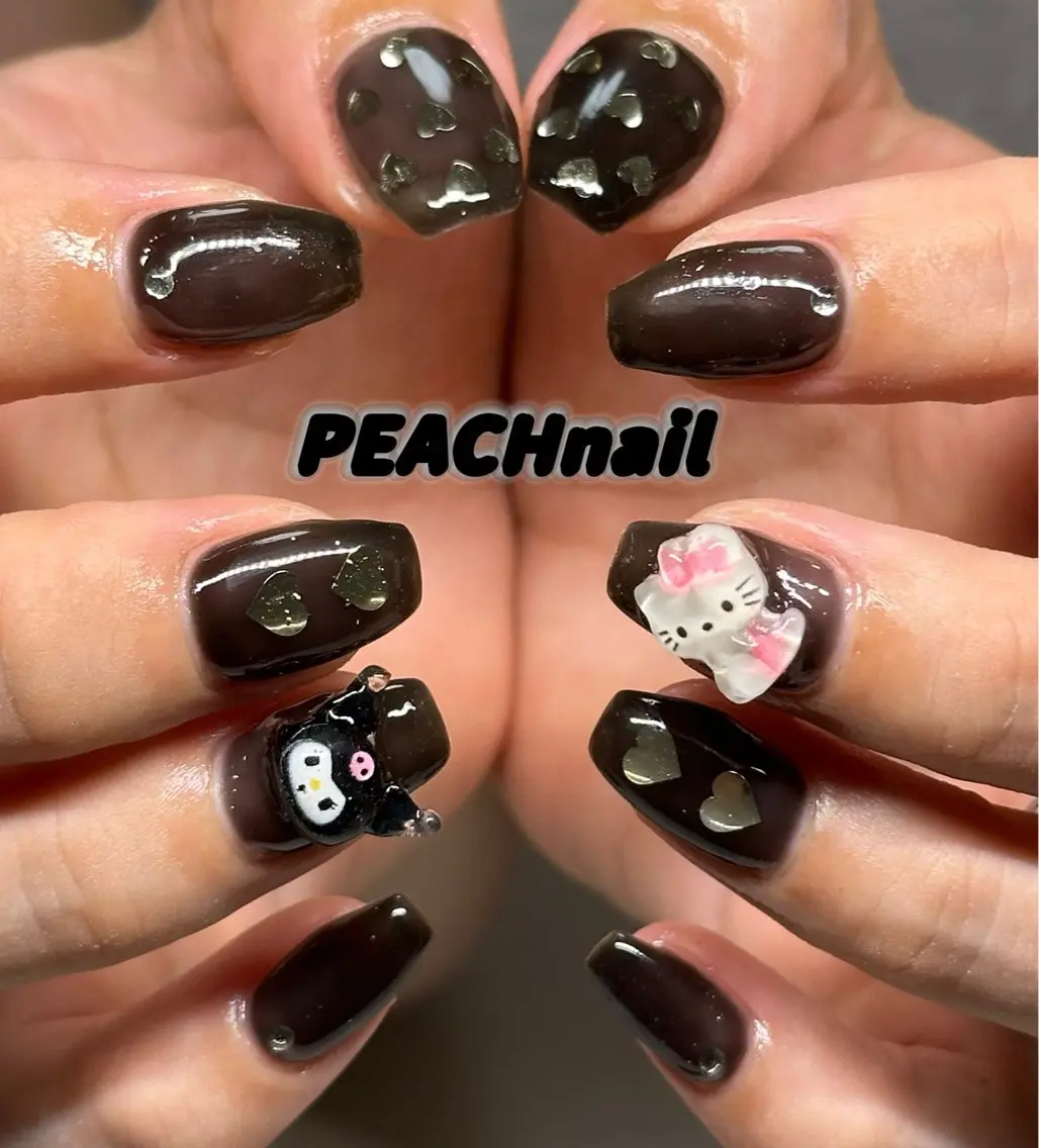 ネイル ハート ハンドネイル PEACH nailのネイルデザイン