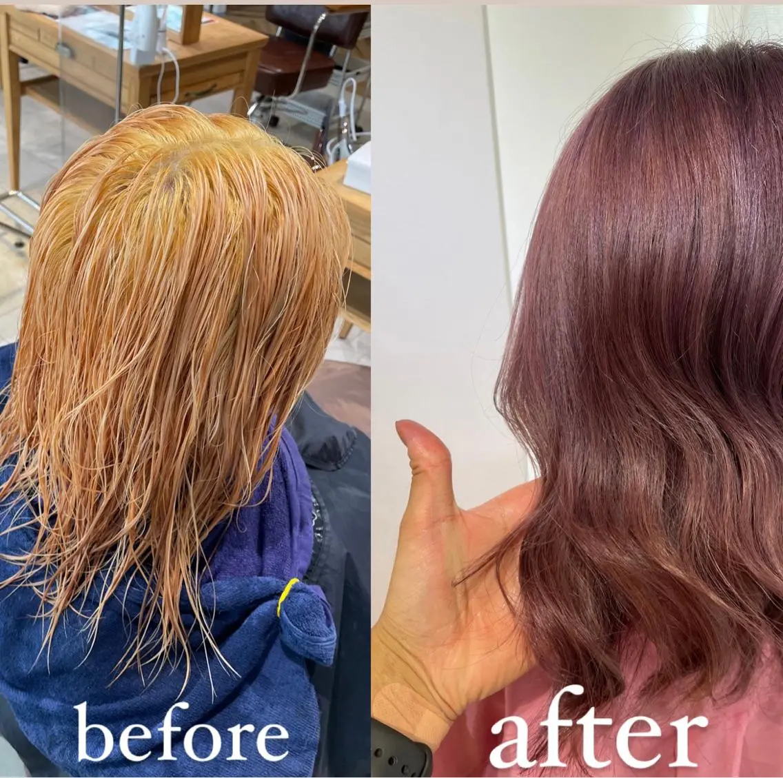 ミディアム カラー ブリーチ ピンクカラー 韓国風ヘア ヘアカラー トリートメント 過去一の柔髪ヘア 🌿einshairのヘアスタイル