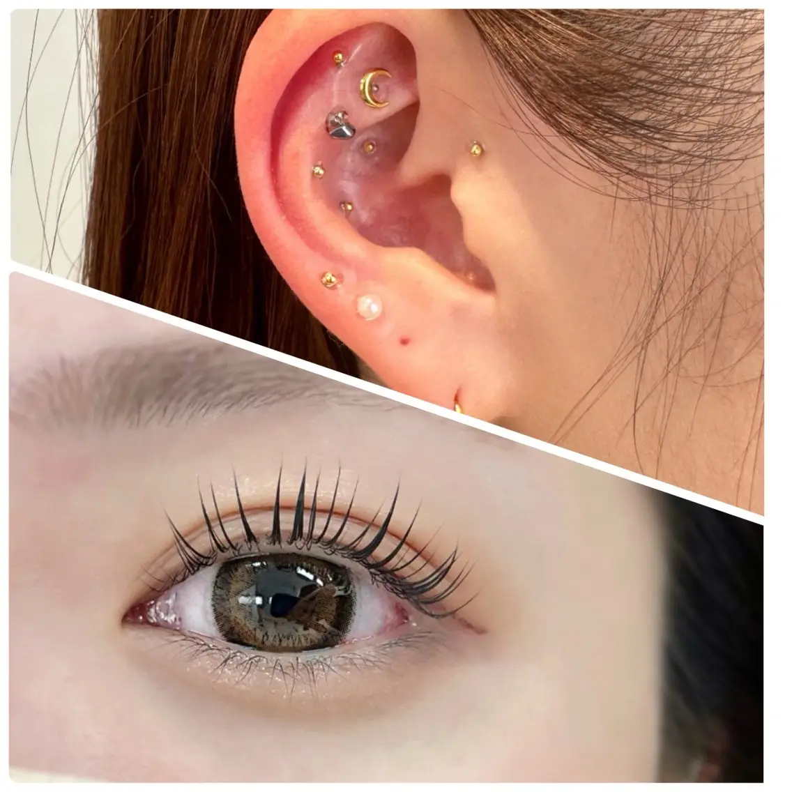 【大切な日に✨】大人気セット🎀耳つぼジュエリー(両耳10粒)💎＋眉毛ワックスの写真