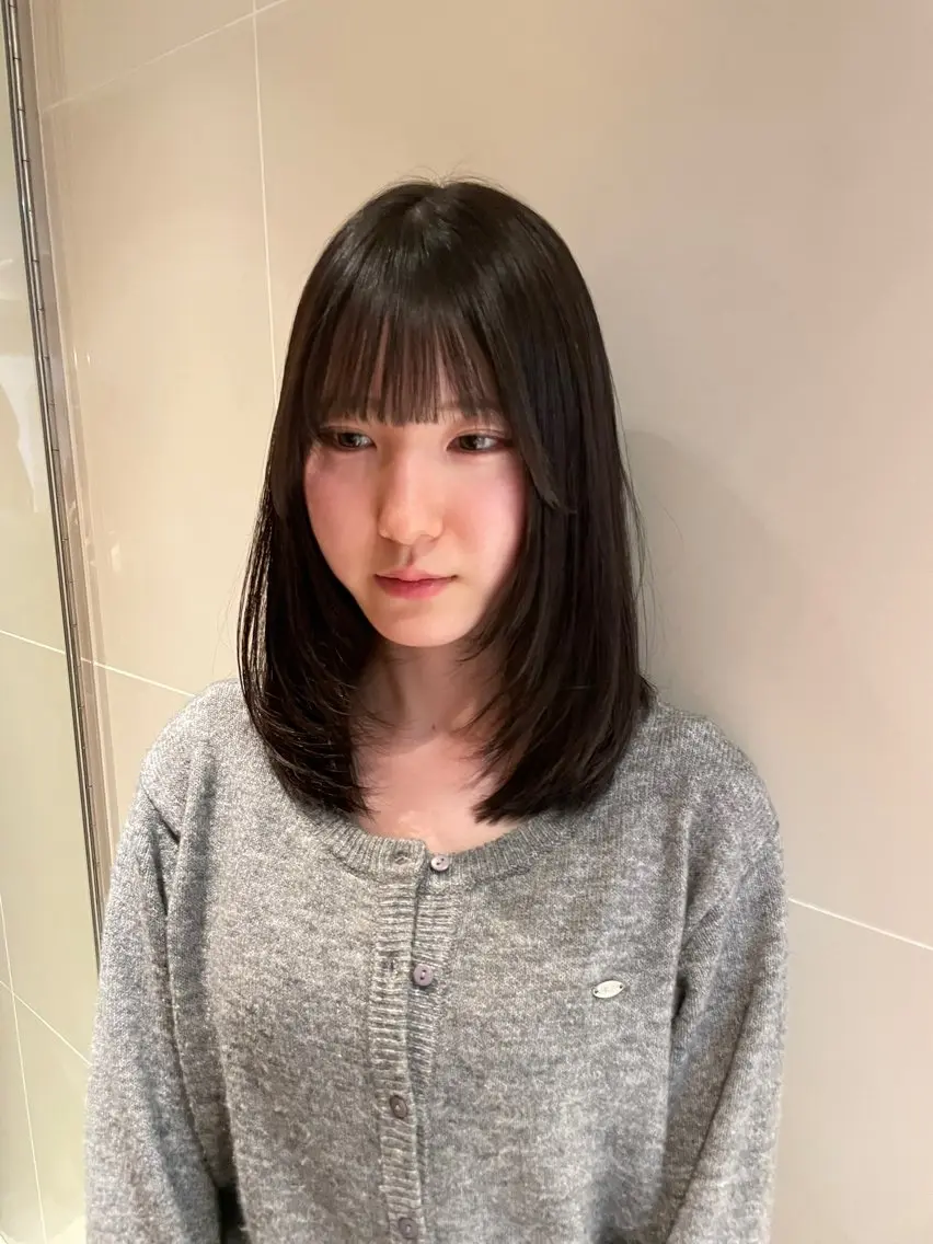 ミディアム レイヤーカット カット ヘアカラー トリートメント レイヤー/縮毛矯正 🪄chihiroのヘアスタイル