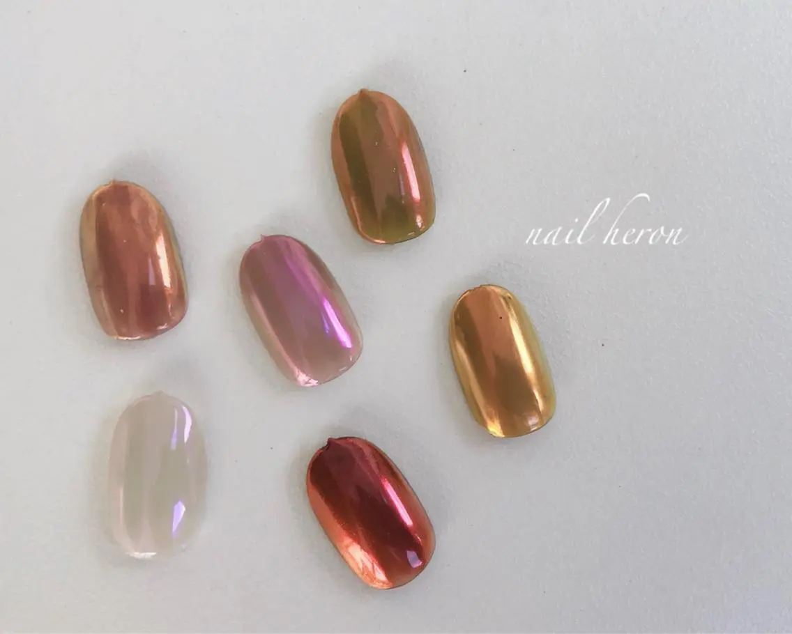 ネイル オーロラネイル ワンカラーネイル ハンドネイル saki_ nail heronのネイルデザイン