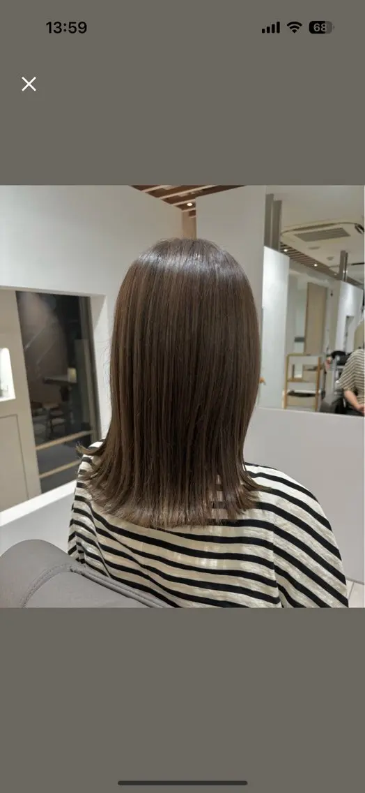 セミロング カット ヘアカラー トリートメント 白土 さくらのヘアスタイル