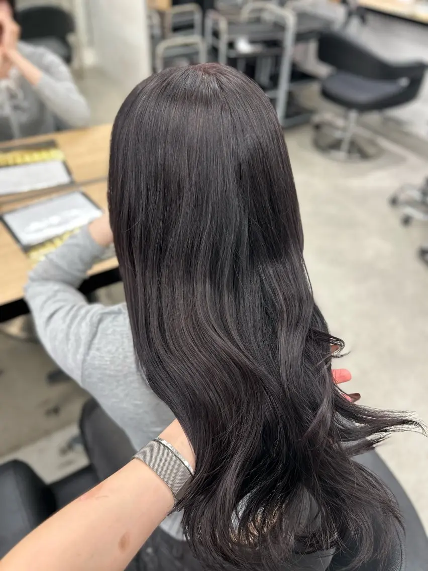 ロング ヘアカラー トリートメント 縮毛矯正/ブリーチな しラベンダー/心優のヘアスタイル