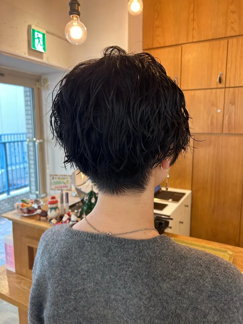 ショート カット パーマ かお /綱島美容室 ✄﻿のヘアスタイル